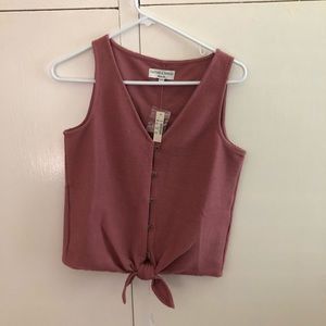 Madewell button down tie-front tank